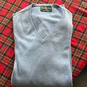 Deep Sky Blue luxury cotton pullover